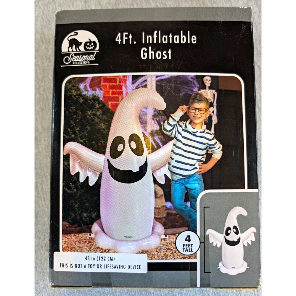 Seasonal Collection 4 ft Inflatable Ghost Halloween Decor Indoor/Outdoor